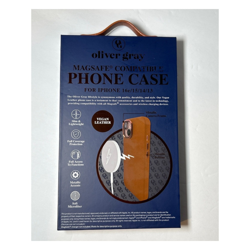 Oliver Gray MagSafe Vegan Leather Case for iPhone 13/14/15/16e NEW Sealed - Picture 2 of 3